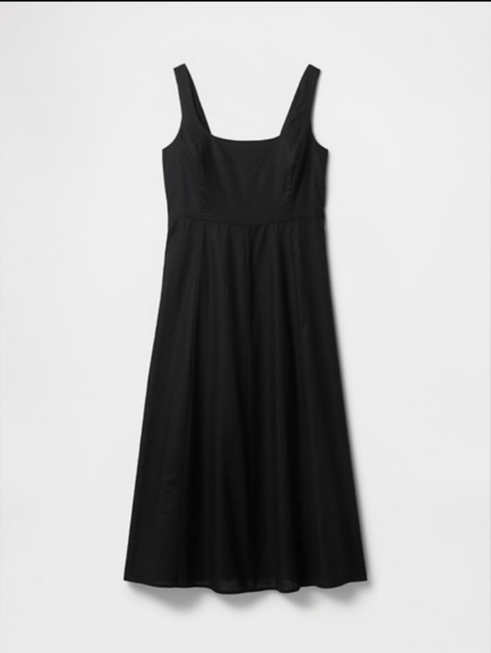 Gap Linen-Blend Squareneck Midi Dress Black NWT - Picture 6 of 6